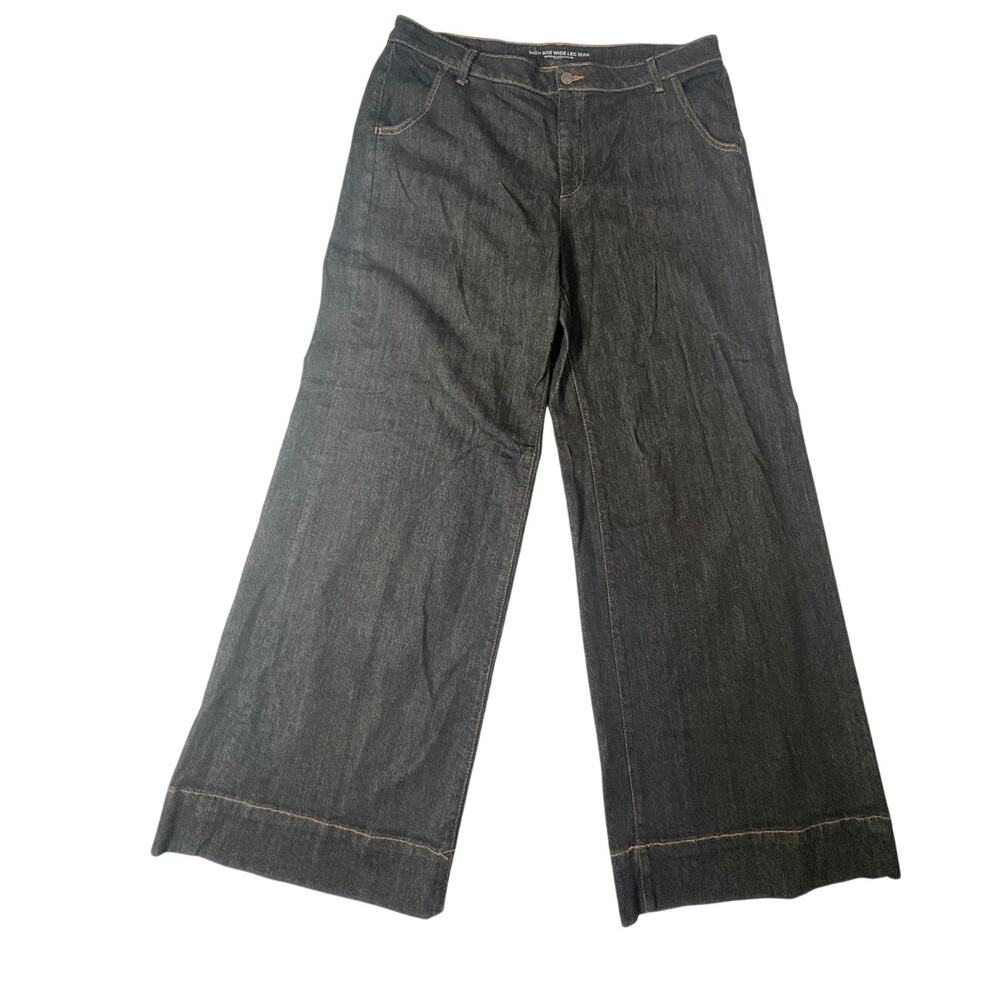 Women's Chicos high rise wide leg jeans black 18